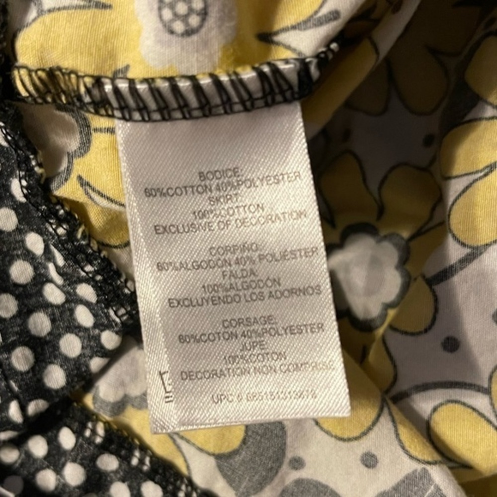 Youngland 4T black/yellow floral‎ full skirt keyhole back sleeveless dress - Picture 6 of 8
